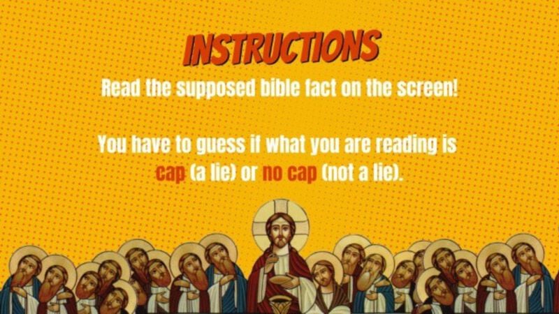 CAP! NO CAP! Bible Edition